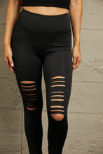 Black Distressed High-Waist Leggings for Women
