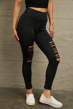 Black Distressed High-Waist Leggings for Women