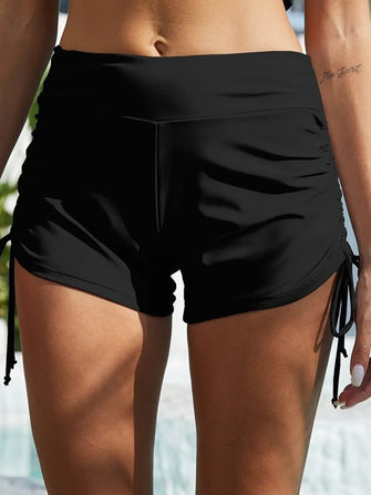 Black Drawstring Swim Shorts Black