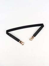 Black elastic PU belt with gold zinc alloy buckle and paw print choker