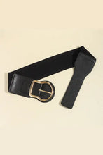 Black leather belt with gold heart buckle in zinc alloy PU leather