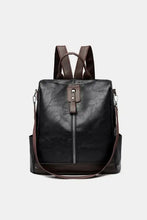 PU Leather Large Backpack Bag Black One Size Backpacks