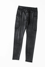 Black Faux Leather Leggings with Pockets