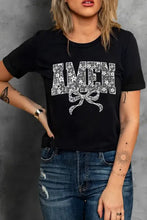 Black Floral Amen Graphic T Shirt for Women Woman T Shirts