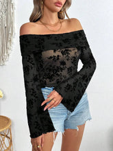 Black Floral Off Shoulder Top for Women