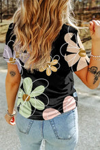 Black Floral Print T-Shirt for Women Woman T Shirts