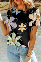 Black Floral Print T-Shirt for Women Woman T Shirts