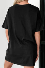 Black Game Day Oversized T Shirt Dress for Women