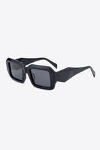 Black Geometric Sunglasses with TAC Polarization Rectangle Frame Black One Size