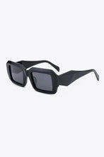 Black Geometric Sunglasses with TAC Polarization Rectangle Frame Black One Size Sunglasses
