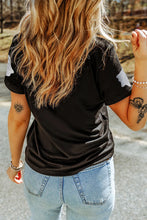 Black Glitter Ghost Patterned T-Shirt for Women