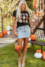 Black Halloween T Shirt for Women with Stretch and Denim Pairing
