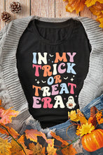 Black Halloween Themed T Shirt for Women in Stretch Cotton Blend