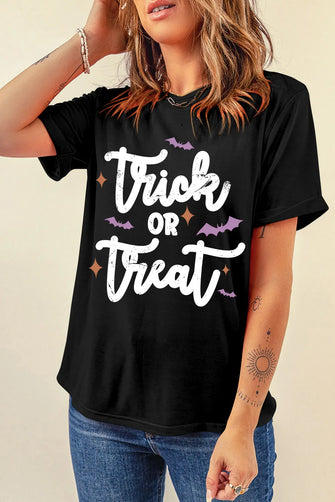 Black Halloween Themed Womens T Shirt Cotton Blend Black