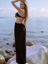 Black Halter Cutout Dress and Swimsuit Cover-Up