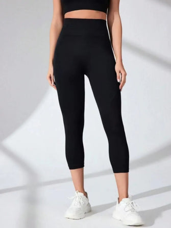 Black High-Waisted Athletic Leggings for Women Black