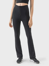 Black High-Waisted Flared Athletic Leggings for Women Black