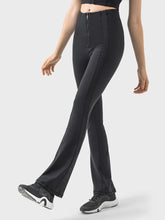 Black High-Waisted Flared Athletic Leggings for Women
