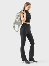 Black High-Waisted Flared Athletic Leggings for Women