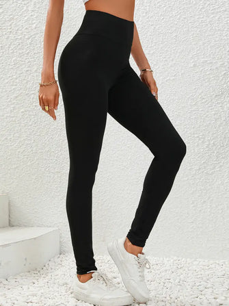 Black High Waisted Opaque Leggings for Women Black Woman Leggings