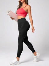 Black High-Waisted Ribbed Leggings for Women Woman Leggings