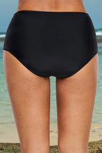 Black High-Waisted Swimsuit Bottom with Lace Detail
