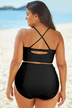 Black High Waisted Two Piece Swimsuit with Removable Padding and Cup Height