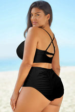 Black High Waisted Two Piece Swimsuit with Removable Padding and Cup Height Woman Swim sets