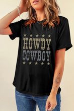 Black Howdy Cowboy Graphic Tee for Women