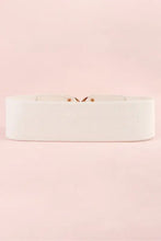 White textured double d buckle pu belt with silver buckle