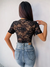 Black Lace Bodysuit with Moderate Stretch Woman Bodysuits