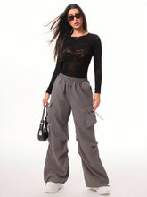 Black Lace Long Sleeve Bodysuit for Women