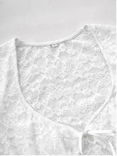 Black Lace Long Sleeve Semi Sheer Top for Women Woman T Shirts