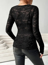 Black Lace Long Sleeve Top for Women Woman T Shirts