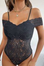 Black Lace Off Shoulder Bodysuit Sleeveless Chic Womenswear Woman Bodysuits