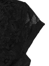 Black Lace Semi-Sheer Bodysuit for Women Woman Bodysuits