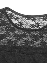 Black Lace Short Sleeve Top for Women Woman T Shirts