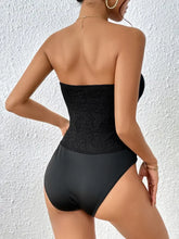 Black Lace Strapless Corset Top with Sweetheart Neckline Woman Bodysuits