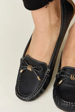 Black Leather Bow Flats Loafers for Women Woman Loafers