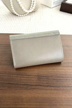 Black Leather Compact Trifold Wallet with Gold V Accent Wallets