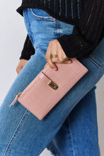 Black Leather Wallet with Gold Zipper and Texture PU Leather Finish PINK One Size Wallets