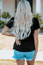 Black Lobster Print T-Shirt and Denim Shorts Set for Women