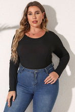 Black Long Sleeve Bodysuit for Women Moderate Stretch Basic Style