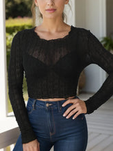 Black Long Sleeve Crop Top with Blue Jeans for Women