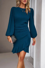 Black Long Sleeve Ruffle Dress for Evening Evening Dresses