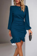 Black Long Sleeve Ruffle Dress for Evening Evening Dresses