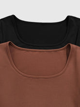 Black Long Sleeve Scoop Neck Tops for Women Pack of 2