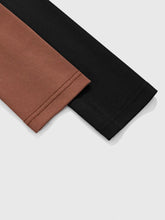 Black Long Sleeve Scoop Neck Tops for Women Pack of 2