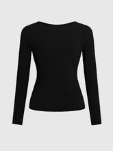 Black Long Sleeve Scoop Neck Tops for Women Pack of 2