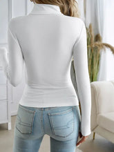 Black Long-Sleeve Turtleneck Top for Women Woman T Shirts